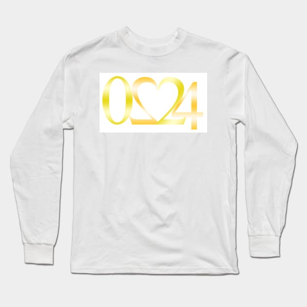 happy new year 2024 golden heart Long Sleeve T-Shirt by Ratthi89